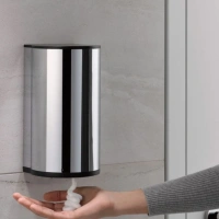 Дозатор дезинфицирующей жидкости Keuco Plan 14956011437, сенсорный, питание от сети, хром/темно-серый - Gidratop.ru изображение