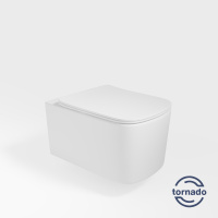 Унитаз подвесной Tornado Ultra VT1-32T, цвет белый, ультратонкое сиденье soft-close - Gidratop.ru изображение