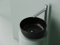 Раковина накладная круглая 356x356x135, цвет черный матовый - Gidratop.ru изображение