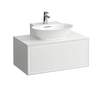 Тумба под раковину Laufen New Classic 77.5 х 45.5 х 34.5 см, 4.0601.3.085.631.1, подвесная, вырез посередине, белый глянцевый