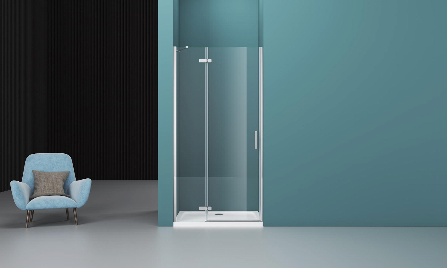 Душевая дверь BelBagno KRAFT-B-12-60/40-C-Cr-L