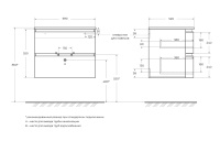 VAGUE База под раковину с двумя выдвижными ящиками  54847 Rovere sbiancato, 69x52x55 - Gidratop.ru изображение