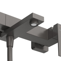 SLIDER-VD-GM Смеситель для ванны и душа однорычажный в комплекте с ручным душем, шлангом и держателем, оружейная сталь - Gidratop.ru изображение