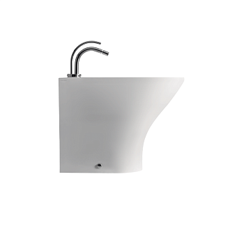 Биде напольное 55.5х35.5см, 1 отв., в комплекте с крепежом WB5N, цвет: белый