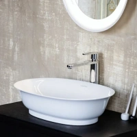 Раковина Laufen New Classic 8.1285.2.400.112.1 55 х 38 х 14.5 см, накладная, SaphirKeramik, без перелива, LCC, белый глянцевый - Gidratop.ru изображение