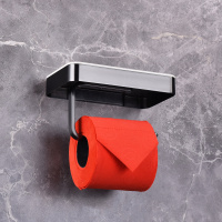 Бумагодержатель с полкой для телефона ABBER Westen AA1730B черный матовый - Gidratop.ru изображение