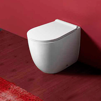 Унитаз напольный приставной безободковый "Rimless" высокий H=50см, 56х36,5см, слив универсальный, цвет: белый