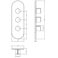 Gessi Tondo Welliness внешняя часть встраиваем. термостатического смесителя , подкл на 3/4,с гориз/вертик установкой на 2 выхода, цвет хром - Gidratop.ru изображение