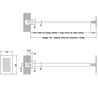Gessi Rettangolo верхний душ для потолочного крепления 216x140мм, высота от 115 до 1865мм, цвет: хром - Gidratop.ru изображение