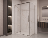 Душевой уголок Stella VSR-1ST8016CLGM, 1600*800, вороненая сталь, стекло прозрачное - Gidratop.ru изображение