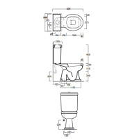 Унитаз моноблок 67х36.5см, с вертик. сливом, с бачком и механизмом, цвет: белый - Gidratop.ru изображение