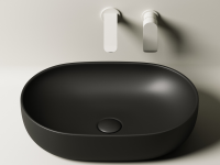 Умывальник чаша накладная овальная (цвет Черный Матовый) Element 600x415x135мм - Gidratop.ru изображение