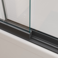 Душевая шторка на ванну с фиксированным креплением одной створки CEZARES SLIDER-FIX-VF-11-90/150-C-NERO - Gidratop.ru изображение