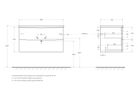 MARINO-CERN- База под раковину подвесная с двумя выкатными ящиками, Rovere Nature Grigio, 896x455x500, MARINO-CER-N-900-2C-SO-RNG-P - Gidratop.ru изображение