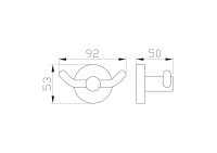 Двойной крючок для ванной WONZON & WOGHAND EASY, Хром (WW-8125) - Gidratop.ru изображение