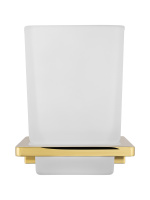 Стакан для зубных щеток с держателем WONZON & WOGHAND ECLIPSE, Глянцевое золото (WW-9121-LG) - Gidratop.ru изображение