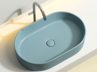 Умывальник чаша накладная овальная (цвет Зеленый Матовый) Element 608x385x122мм - Gidratop.ru изображение