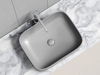 Умывальник чаша накладная прямоугольная (цвет Антрацит Матовый) Element 505x380x150мм - Gidratop.ru изображение