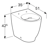 Приставной унитаз Geberit Acanto 500.602.01.2, безободковый, Alpine - Gidratop.ru изображение