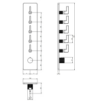 GESSI INCISO встраиваемый термостатический смеситель на 5 источников, резьба 3/4 (внешние части), цвет: nero XL - Gidratop.ru изображение