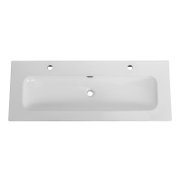 Керамическая раковина с одной чашей и двумя отверстиями под смеситель CZR-8073-120-1-2, 1210x460x155 - Gidratop.ru изображение