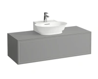 Тумба под раковину Laufen New Classic 117.5 х 45.5 х 34.5 см, 4.0602.3.085.627.1, подвесная, вырез посередине, серый - Gidratop.ru изображение