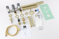 Душевая система ABBER Perfekte 316 AF8A50BG скрытого монтажа с изливом, золото брашированное - Gidratop.ru изображение