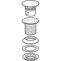 Донный клапан Geberit 152.080.14.1, со свободным стоком, 8 см, цвет черный матовый - Gidratop.ru изображение