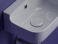 Рукомойник подвесной прямоугольный 403x249x140, с отверстием под смеситель (чаша слева, отверстие под смеситель справа), цвет белый - Gidratop.ru изображение