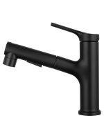 Смеситель для раковины с выдвижным изливом WONZON & WOGHAND, Черный матовый (WW-A40862-MB) - Gidratop.ru изображение