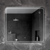 Зеркало с лазерной гравировкой, контурной подсветкой и сенсорным выключателем CZR-SPC-DUET-900-800-LED-TCH, 12V, 220-240V, 900x800x30 - Gidratop.ru изображение