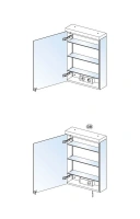 Зеркальный шкаф Keuco Royal Reflex 24001 171201 подвесной 50 см, алюминий серебристый, петли слева - Gidratop.ru изображение