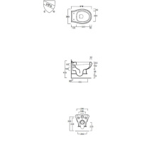 Унитаз подвесной 37х51см, безободковый "Rimless", цвет белый - Gidratop.ru изображение