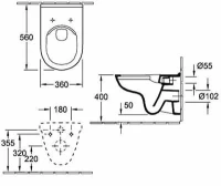 Подвесной безободковый унитаз с сиденьем Soft-Close и с покрытием CeramicPlus, Villeroy&Boch O.novo 5660HRR1, альпийский белый - Gidratop.ru изображение