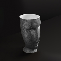 Раковина 45x51x94.5 см, без отв., свободностоящая "MOLOCO", слив в стену, цвет: белый/античная платина - Gidratop.ru изображение