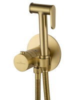 Смеситель с гигиеническим душем и термостатом встраиваемый WONZON & WOGHAND, Брашированное золото (WW-88829909-BG) - Gidratop.ru изображение
