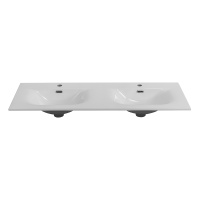 Керамическая раковина с двумя чашами CZR-8099-120-2, 1210x460x170 - Gidratop.ru изображение