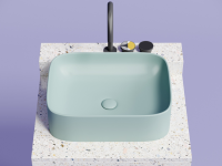 Умывальник чаша накладная прямоугольная (цвет Зеленый Матовый) Element 505x380x150мм - Gidratop.ru изображение