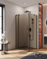 Душевой уголок CEZARES SLIDER-AH-1-80-100/110-BR-NERO - Gidratop.ru изображение