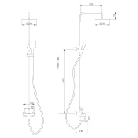 Душевая стойка ABBER Weiss Insel AF8016FWL с изливом, белый матовый - Gidratop.ru изображение