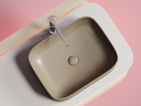 Умывальник чаша накладная прямоугольная (цвет Капучино Матовый) Element 505x380x150мм - Gidratop.ru изображение