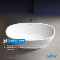 Акриловая ванна ABBER AB9207 белая - Gidratop.ru изображение