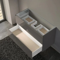 Тумба под раковину Keuco Plan 32983140000, 120 см, подвесная, 2 ящика, цвет трюфель глянцевый - Gidratop.ru изображение