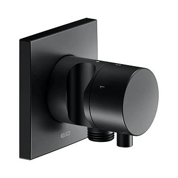 Запорный вентиль Keuco Ixmo 59549371202, с переключателем на 3 потребителя, выводом для шланга и держателем лейки DN 15, черный матовый