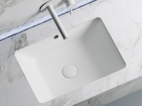 Умывальник прямоугольный встраиваемый под столешницу Element 550x400x185мм, с крепежом и шаблоном для установки - Gidratop.ru изображение