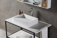 Консоль под раковину ABBER Stein AS2631 напольная, белая матовая - Gidratop.ru изображение