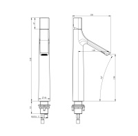 Смеситель для раковины высокий WONZON & WOGHAND The ONE, Черный матовый (WW-H1011-MB) - Gidratop.ru изображение