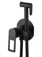 Смеситель с гигиеническим душем встраиваемый WONZON & WOGHAND FRAME, Черный матовый (WW-88829010-MB) - Gidratop.ru изображение