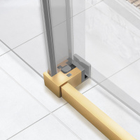 Душевая дверь Slim Soft VDS-1SS110CLG, 1100, брашированное золото, стекло прозрачное - Gidratop.ru изображение