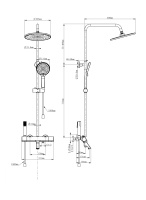 Душевая система с термостатом WONZON & WOGHAND The ONE, Брашированное золото (WW-B3094-BG) - Gidratop.ru изображение
